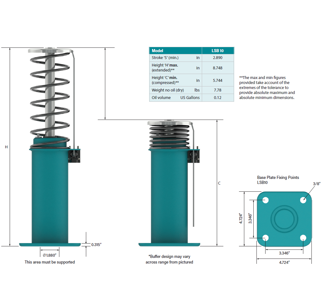 OLEO Elevator Hydraulic Buffer LSB10.A LSB16 For Mitsubishi