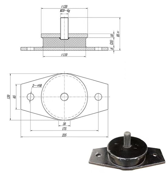 Elevator Traction Machine Shock Absorber Pad For Hitachi OTIS Elevator