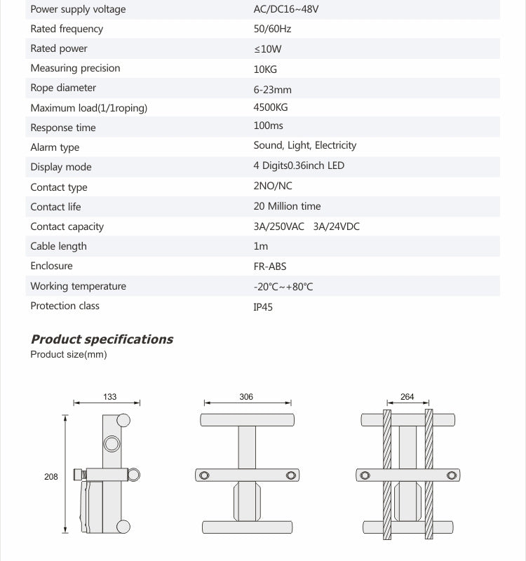 Elevator Wire Rope Measuring Tool WDS-MR100/200/300