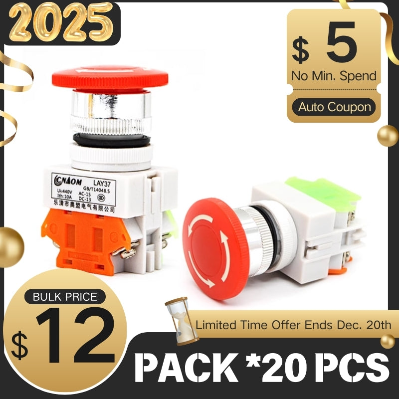 Emergency Stop Switch LAY37-11ZS/11M/LAY38 *Pack 20 PCS – Echo Elevador ...