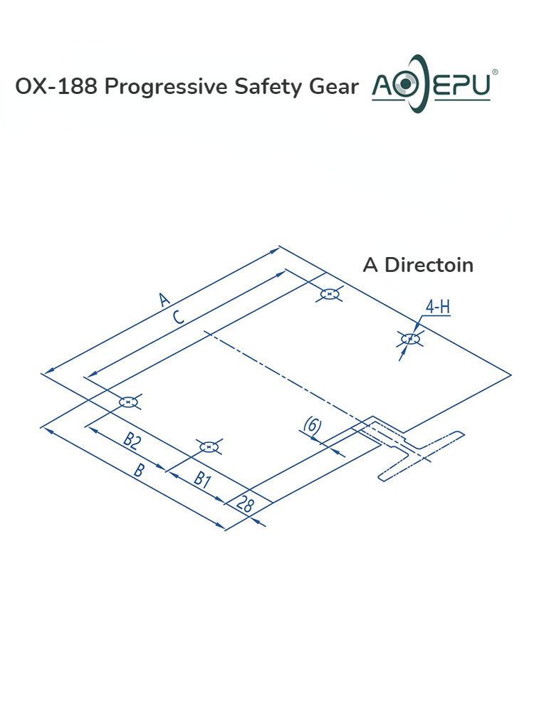 AODEPU Elevator Dual Lift Safety Gear For T-Type Guide Rail OX-188