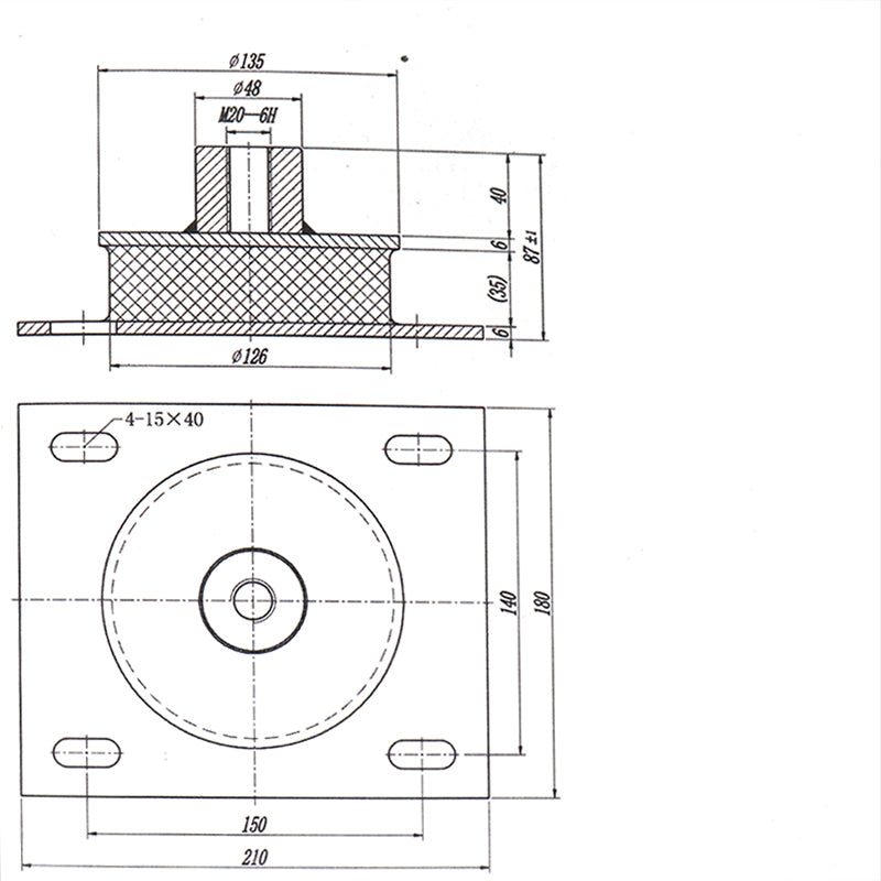 Elevator Traction Machine Shock Absorber Pad For Hitachi OTIS Elevator