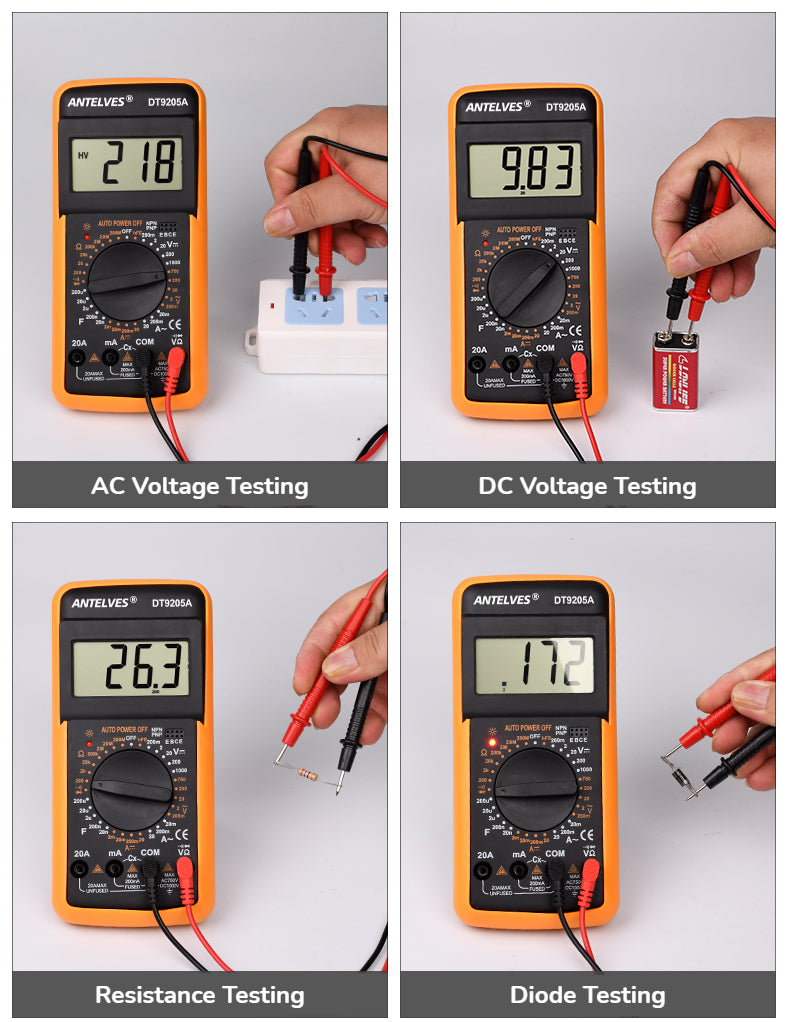 DT9205A Multimeter LCD Display Handheld Digital  AC/DC Voltage Current Tester