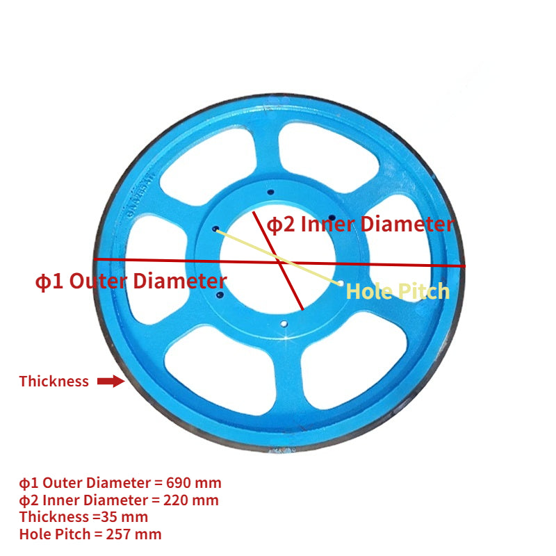 OTIS Escalator Handrail Friction Wheel GAA265 690x35x220