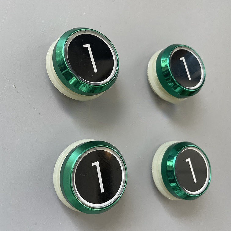 KONE Elevator First Floor Button KM5107109H03 Green Collar Black Shell