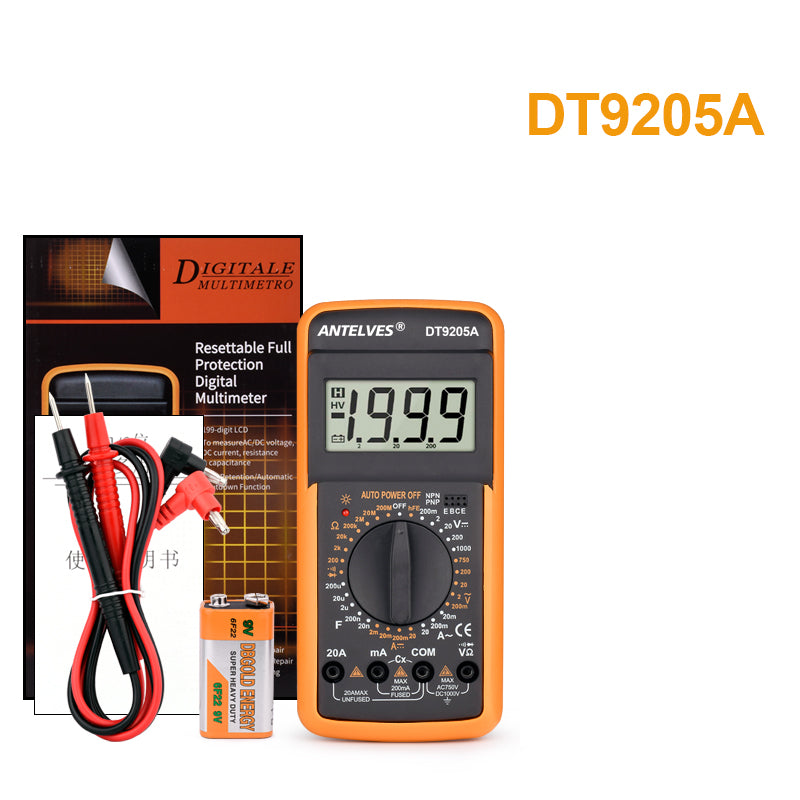 DT9205A Multimeter LCD Display Handheld Digital  AC/DC Voltage Current Tester