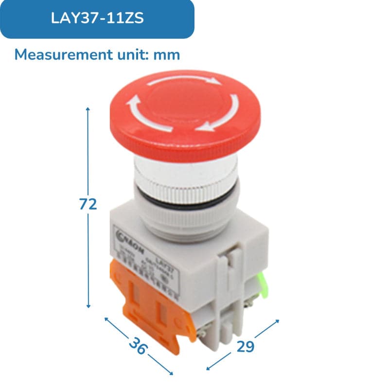 Interruptor de parada de emergencia LAY37-11ZS/11M/LAY38