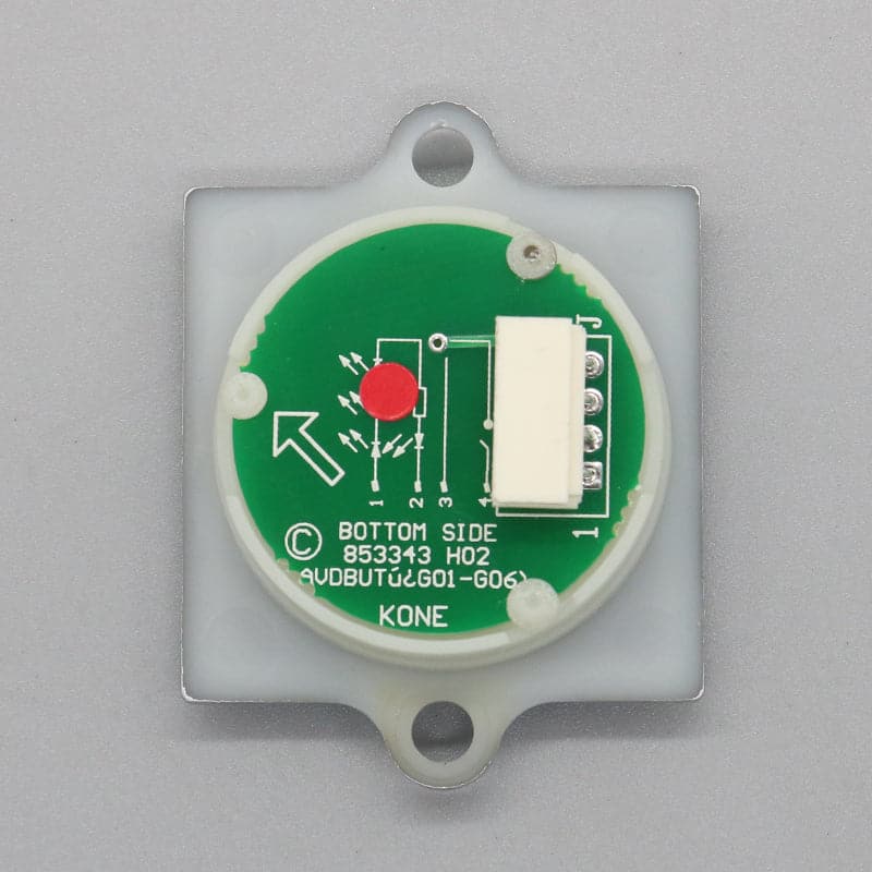 Botón cuadrado de elevador KONE con oído KM853343 H02 H04