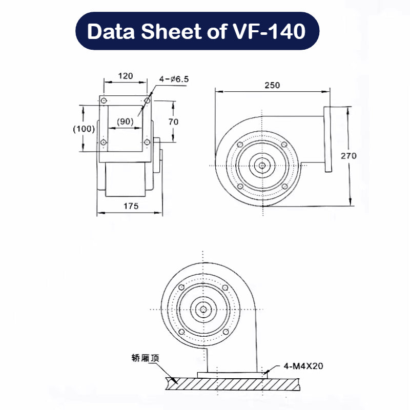 Elevator Ventilator VF-140 For Toshiba SDL