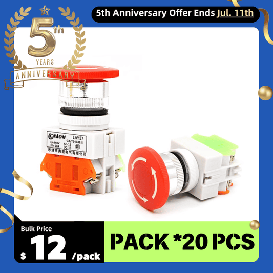 Emergency Stop Switch LAY37-11ZS/11M/LAY38 *Pack 20 PCS