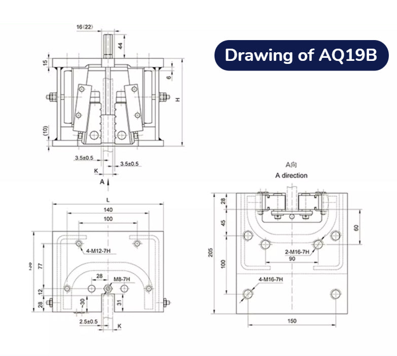 Elevator Safety Gear AQ19 AQ19B For ThyssenKrupp