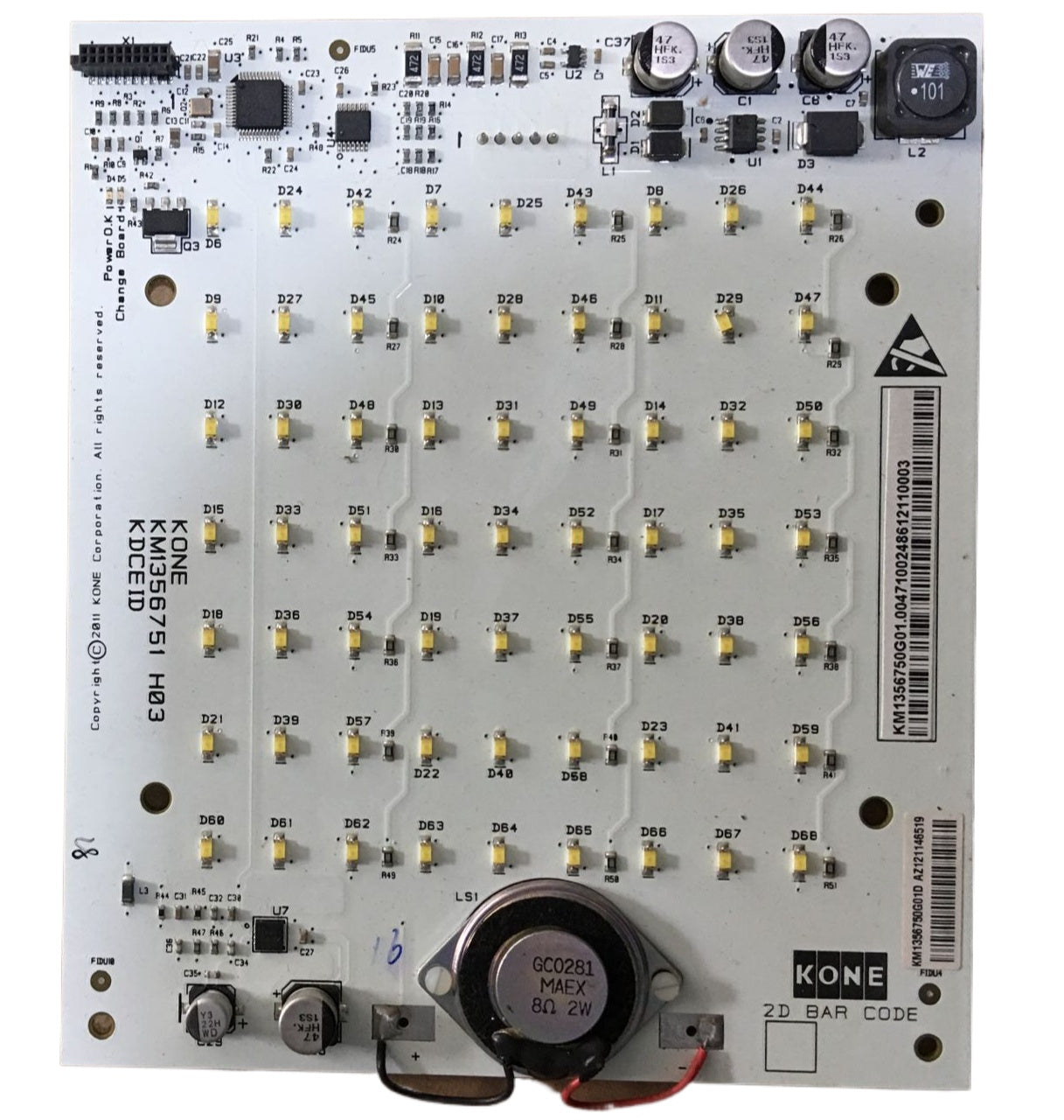 KONE Elevator Board KDCEID KM1356751H03 1356750G01