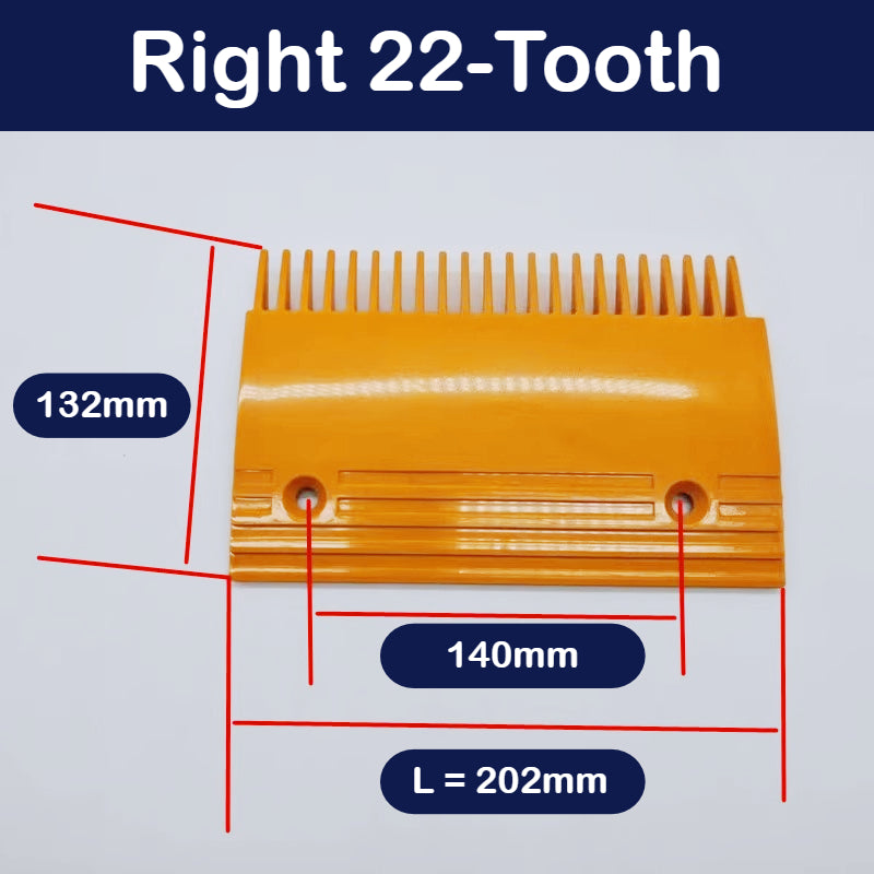 KONE Escalator Plastic Comb Plate 22-Tooth Yellow Frame